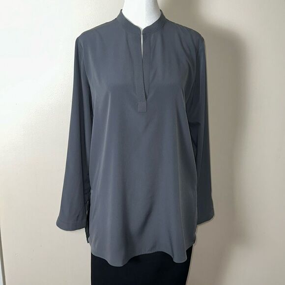 Ann Taylor S Gray Long Sleeve High Low Tunic - Picture 1 of 9